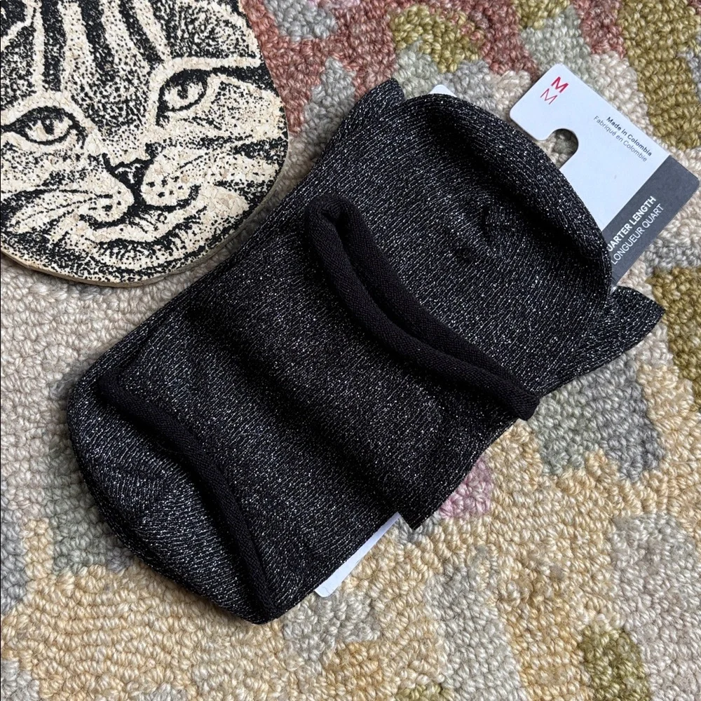 Lululemon NWT Daily Stride Sparkle Socks Black Moon/ Silver glimmer Medium